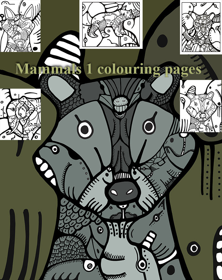 Digital Colouring Pages Mammals One